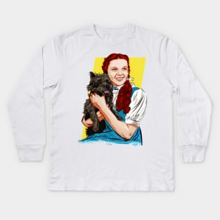 Judy Garland - An illustration by Paul Cemmick Kids Long Sleeve T-Shirt